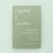 Minimale Sage Green Engagement Party Kaart