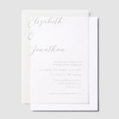 Minimale Sage Green Engagement Party Vellum Uitnodigingen (Offset)