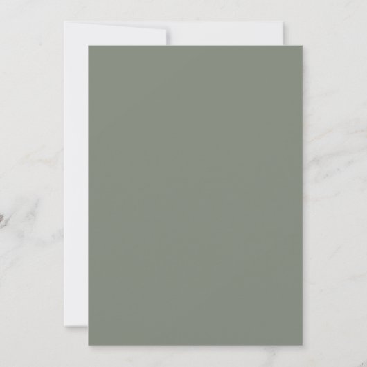 Minimale Sage Green Handwrited Wedding Kaart (Achterkant)