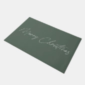 Minimale Sage Green Modern Script Merry Kerstmis Deurmat (Schuin)