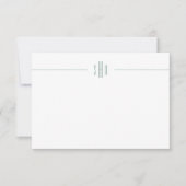 Minimale Sage Green Monogram Note Card Stationery Notitiekaartje (Voorkant)
