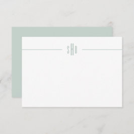Minimale Sage Green Monogram Note Card Stationery Notitiekaartje