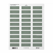 Minimale Sage Green Retour Adres Trouwen Etiket (Full Sheet)