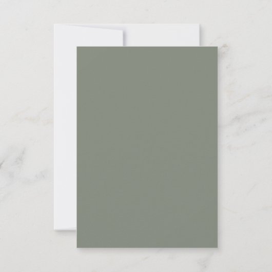 Minimale Sage Green Script Wedding QR Code RSVP Kaartje (Achterkant)