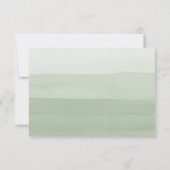 Minimale Sage Green Waterverf Ombre Wedding RSVP Kaartje (Achterkant)