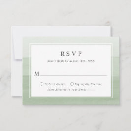 Minimale Sage Green Waterverf Ombre Wedding RSVP Kaartje