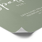 Minimale Sage Green Weddenschap Sparkler Verzenden Poster (Hoek)