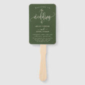 Minimale Sage Groen We Doen Bruiloft Programma Handwaaier (Voorkant)