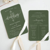 Minimale Sage Groen We Doen Bruiloft Programma Handwaaier
