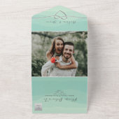 Minimale Sage Groene Bruiloft All In One Uitnodiging