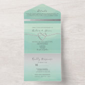Minimale Sage Groene Bruiloft All In One Uitnodiging