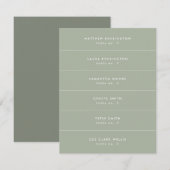 Minimale Sage Groene Bruiloft Plaats Naam Kaart (Voorkant / Achterkant)