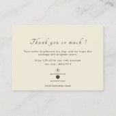 Minimale Sage Groene Kleine Bedrijf Dank u Visitekaartje (Achterkant)