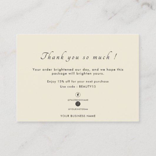 Minimale Sage Groene Kleine Bedrijf Dank u Visitekaartje (Achterkant)