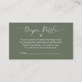 Minimale Sage Groene Luier Raffle Behuizing Kaart Visitekaartje (Voorkant)