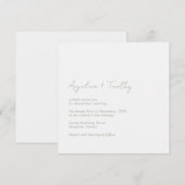 Minimale Sage Groene Moderne Elegante Bruiloft Kaart (Voorkant / Achterkant)