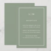 Minimale Sage Groene Monogram Eenvoudige Elegante  Kaart (Voorkant / Achterkant)
