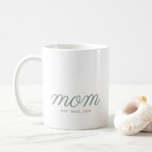 Minimale Sage Groene Script & Gouden Moeder Gevest Koffiemok