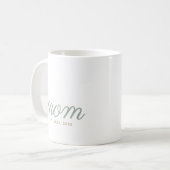 Minimale Sage Groene Script & Gouden Moeder Gevest Koffiemok (Voorkant links)