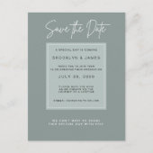 Minimale Sage Save The Date Aankondigingskaart (Voorkant)