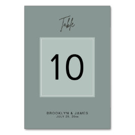Minimale Sage Trouwtafel Nummers Kaart