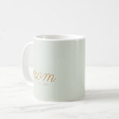 Minimale Sagegroene Script & Gouden Moeder Gevesti Koffiemok (Voorkant links)