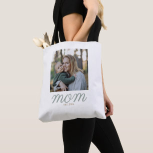 Minimale Salie Groen & Goud Moeder Gevestigd Foto Tote Bag
