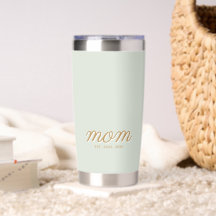 Minimale Salie Groen & Goud Script Moeder Opgerich