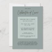 Minimale salie huwelijksviering van liefde magnetische uitnodiging (Voorkant)