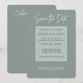 Minimale salie Save The Date Kaart (Voorkant / Achterkant)
