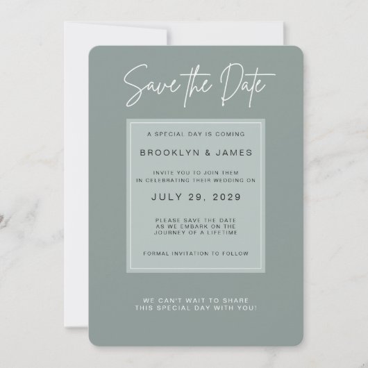 Minimale salie Save The Date Kaart (Voorkant)