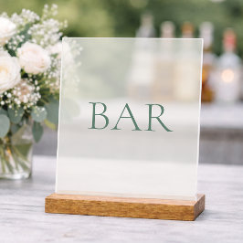 Minimale saliegroene bar acryl bord