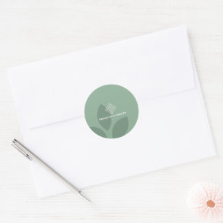 Minimale saliegroene blad gezondheidslogo merk ronde sticker