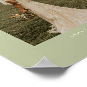Minimale saliegroene fotoboog voor bruidspaar poster (Hoek)