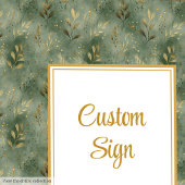 Minimale Saliegroene Gouden Loof Custom Teken Poster