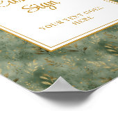 Minimale Saliegroene Gouden Loof Custom Teken Poster (Hoek)