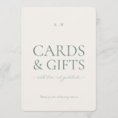 Minimale saliegroene kaarten & cadeaus bruiloftsbo (Voorkant)