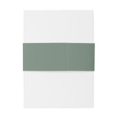 Minimale saliegroene moderne bruiloft uitnodigingen wikkel (Achterkant Voorbeeld)