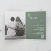 Minimale saliegroene QR-code moderne bruiloft (Binnen)