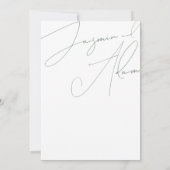 Minimale saliegroene script typografie bruiloft kaart (Achterkant)