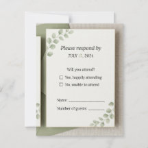 Minimale Saliegroene Trouw RSVP Kaart