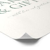 Minimale saliegroene trouwkaarten & geschenken bor poster (Hoek)
