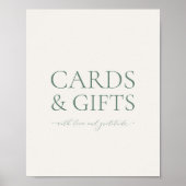 Minimale saliegroene trouwkaarten & geschenken bor poster (Voorkant)