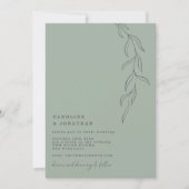 Minimale saliegroene typemachine botanische bruilo kaart (Voorkant)