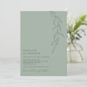Minimale saliegroene typemachine botanische bruilo kaart