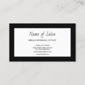 Minimale salon Plain Black en White Scissors Visitekaartje (Achterkant)
