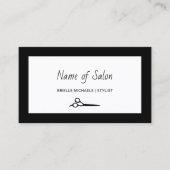 Minimale salon Plain Black en White Scissors Visitekaartje (Voorkant)