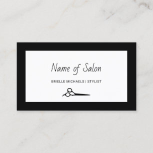 Minimale salon Plain Black en White Scissors Visitekaartje