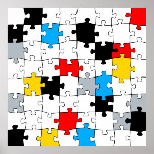 Minimale samenstelling Stijl Puzzle-kleur Poster