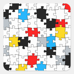 Minimale samenstelling Stijl Puzzle-kleur Vierkante Sticker